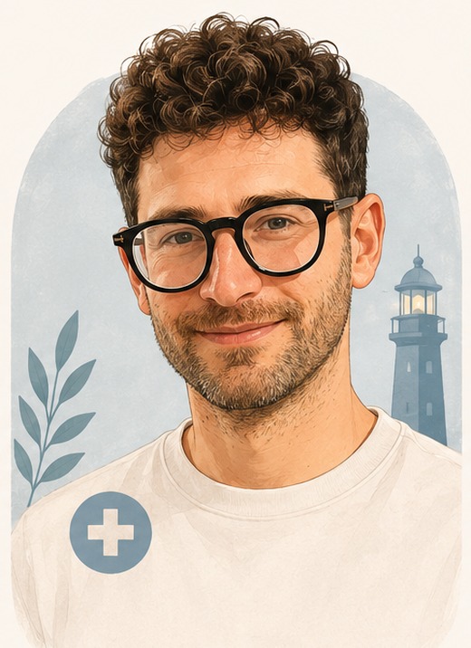 Illustriertes Porträt von Omri